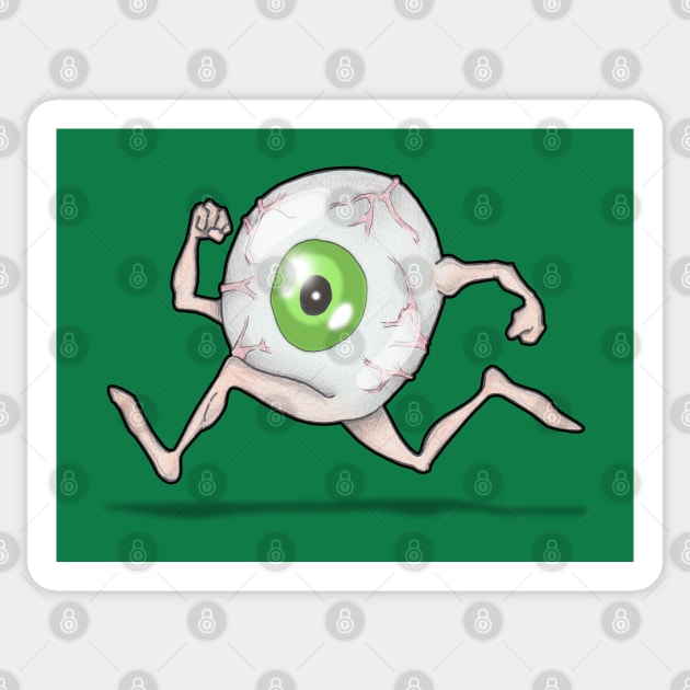 eye run Sticker by bobgoodallart